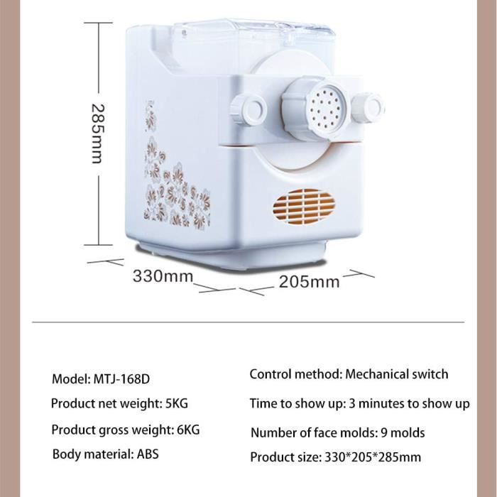 Machine à Pâtes Électrique Automatique – 11 Moules + Kit Boulettes, Pétrissage Facile En Blanc
