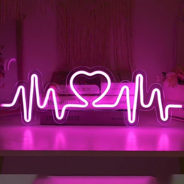 NEON,Heart-S--Panneau lumineux LED avec signe de cœur et Logo'amour,  éclairage de fond de scène, pour fête, mariage, décoration de n - Cdiscount  Informatique