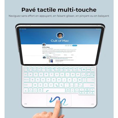 Clavier FINTIE Pour IPad 11e/10e Génération - AZERTY Avec Pavé Tactile Et Rangement Stylet