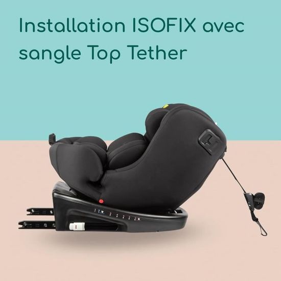 Siège Auto Bebeconfort EvolveFix I-Size - 0-12 Ans (40-150cm), ISOFIX, 360°, Dos à La Route, Noir
