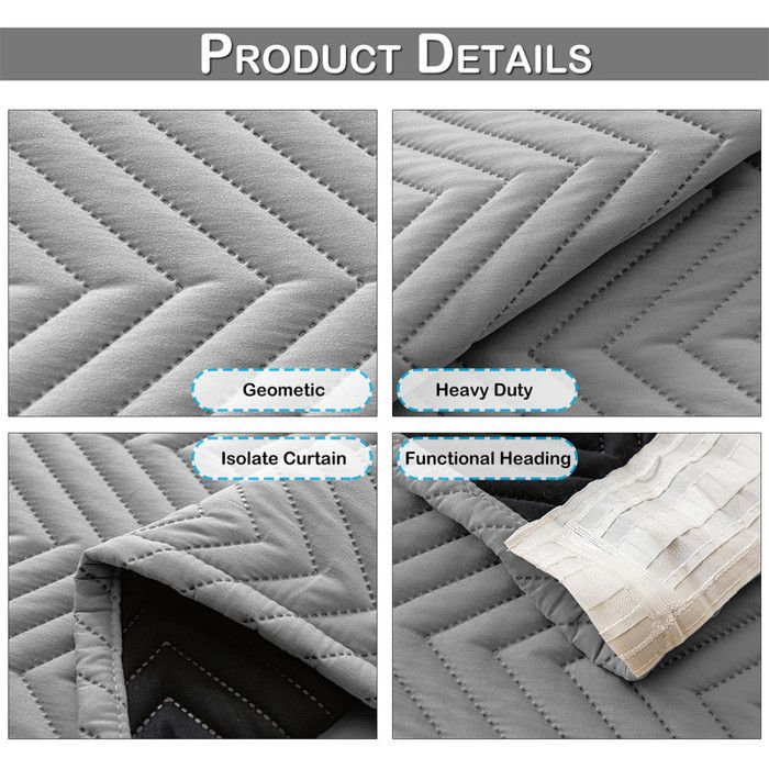 Rideau Occultant Thermique Et Anti-bruit 380 X 250 Cm - 100% Polyester, Isolation Lumière, Chaleur, UV - Blanc