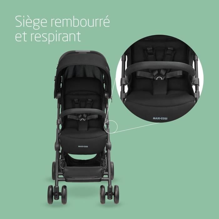 Poussette Canne - BEBE2LUXE - PIKO - Ultra Compacte - Cabine Avion - Noir -  Cdiscount Puériculture & Eveil bébé