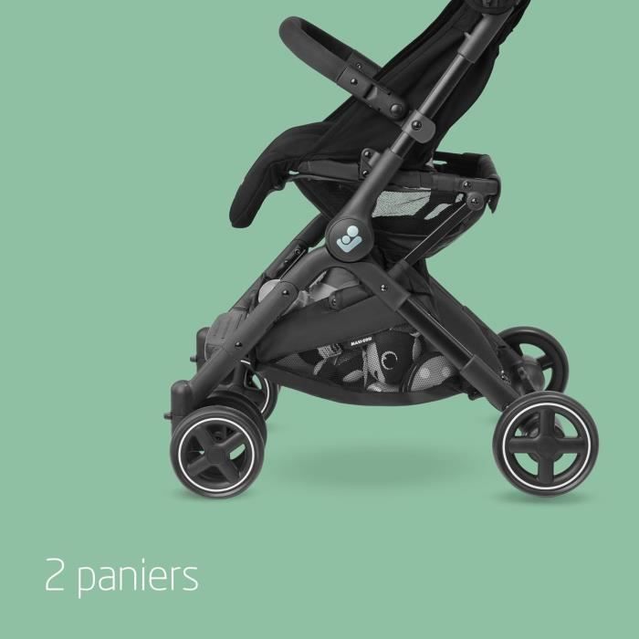 MAXI-COSI Poussette canne ultra compacte Lara 2, de la naissance à 4 ans,  jusqu'à 22kg, pliage facile, Essential Black - Cdiscount Puériculture &  Eveil bébé