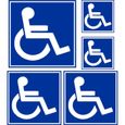 5x Autocollant sticker handicap panneau wc toilettes-0