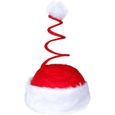 Bonnet de Père mère Noël (wm-17) rigolo à ressort orné d'un pompon blanc sur son sommet  convenable pour adultes et ados homme-0