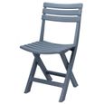 Chaise pliante en plastique robuste - bleu/gris - hauteur d'assise 44 cm-0