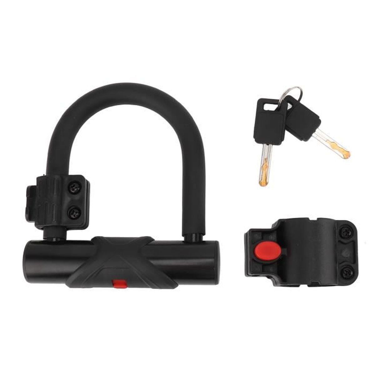 Antivol En U Pour Vélo Moto Scooter - Cadenas Sécurité Alliage Zinc Noir Avec Support