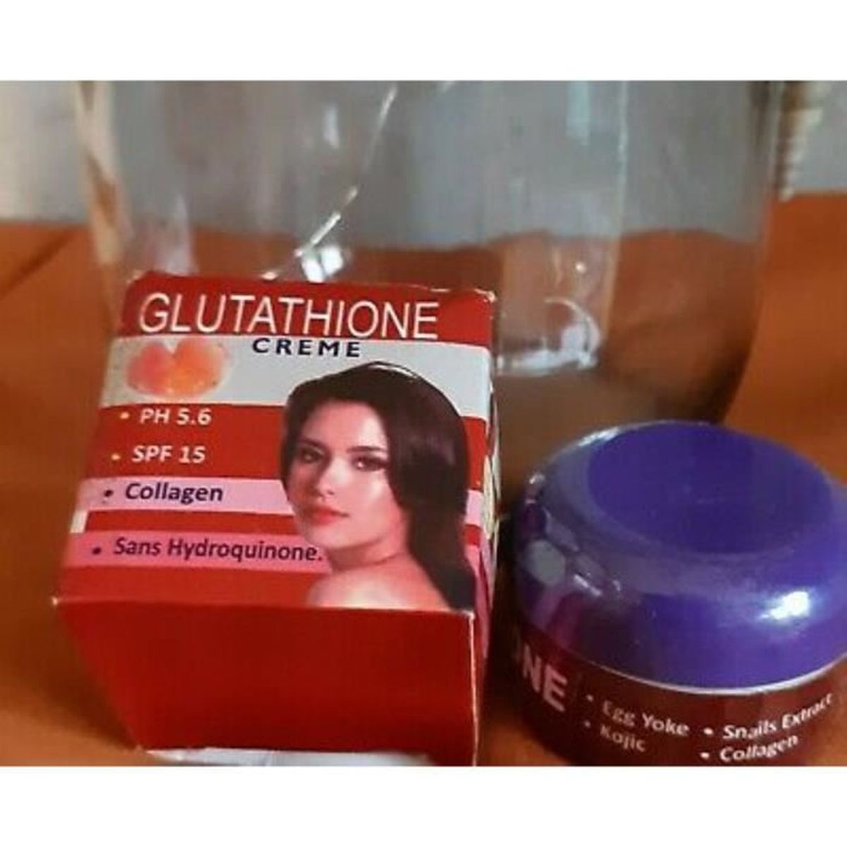 Glutathione creme eclaircissante +oeuf kojic bave d'escargot clarifie