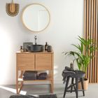 MOB-IN Meuble sous vasque ATOLL 70cm + vasque noire + miroir