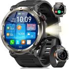 Blackview Montre Connectée Homme 960mAh/LED Lampe, 1.45" /120+ Sportifs/Sommeil/Fréquence Cardiaque 24/7/Podomètre/IP68