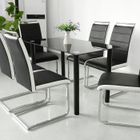JEOBEST® 6 x Chaises de salle à manger - En simili noir et blanc - L 44 x P 46 cm
