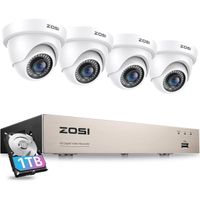 ZOSI H.265+ 1080P Caméra de Surveillance avec 8CH 1080P DVR Enregistreur Disque dur de 1To App Gratuite Accès à distance