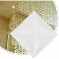 12 pièces Panneaux muraux en PVC Revêtement de tuiles déco 3D blanc 12" x 12"