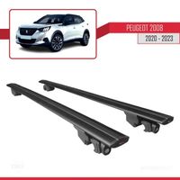 Compatible avec Peugeot 2008 2020-2023 HOOK Barres de Toit Railing Porte-Bagages de voiture Avec verrouillable Alu NOIR