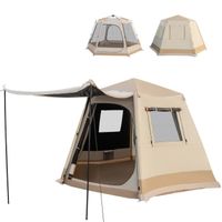 COSTWAY Tente de Camping Instantanée 6 Personnes 330 x 270 x 200 cm-Support Automatique-Auvent à l'Avant-Tissu Anti-UV,Imperméable