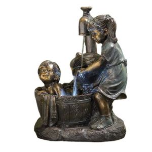 FONTAINE DE JARDIN Atyhao Statue de jardin enfant en résine - Fontain