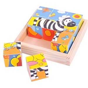 PUZZLE Puzzle en bois - Bigjigs - Animaux Safari - 9 cube