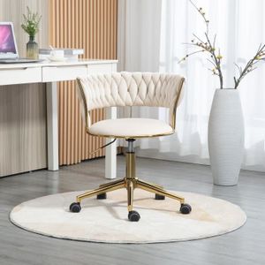 Chaise de bureau réglable en velours beige – Nordlys