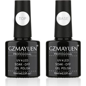 VERNIS A ONGLES Base Coat et Top Coat Vernis Semi Permanent 10ml Base Vernis à Ongles and Top Ongle Gel Soak Off UV Vernis Ongles Classique A484