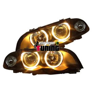 2 FEUX PHARE AVANT ANGEL EYES BMW E46 BERLINE ET TOURUING PHASE 2 10/2001 a 2005
