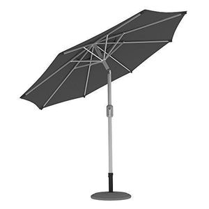 PARASOL paramondo Interpara parasol| Parasol pour jardin et balcon| 3,5m (rond/gris) / armature (anthracite)