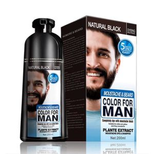 COLORATION Le noir - Shampoing pour hommes, élimination de la teinture de la barbe et des cheveux, naturel, longue durée
