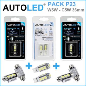 AMPOULE - LED PACK P23 4 Ampoules LED W5W (t10)+navette C5W 36MM