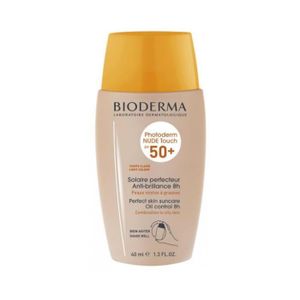 SOLAIRE CORPS VISAGE Bioderma Photoderm Nude Touch Crème Solaire Visage Matifiante Peaux Mixtes à Grasses Teinte Claire SPF50+ 40ml