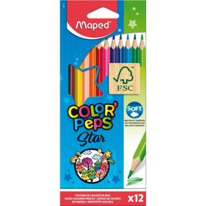 CRAYON DE COULEUR Maped - 12 Crayons de Couleur Color'Peps Star - Cr