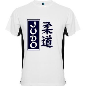 T-SHIRT MAILLOT DE SPORT T-shirt Judo homme ROLY'S - Blanc - Manches courtes - Noir et Blanc
