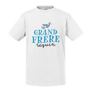 T-SHIRT T-shirt Enfant Blanc Grand Frère Requin Famille Me