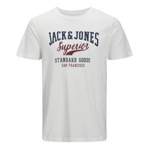 T-SHIRT T-shirt col rond Jack & Jones Junior blanc - Enfant - Manches courtes - Col arrondi