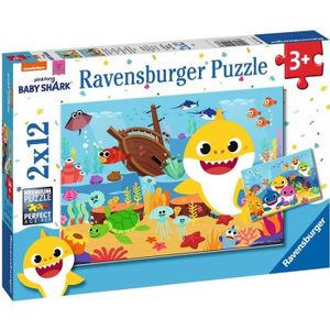 PUZZLE Puzzle Baby Shark explore l'océan - Ravensburger - 2x12 pièces - Mixte - A partir de 3 ans