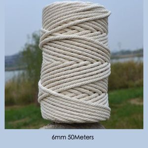 10 mm x 9 m blanc naturel pur non traitée en coton corde Sac Poignée Macrame Artisanat 
