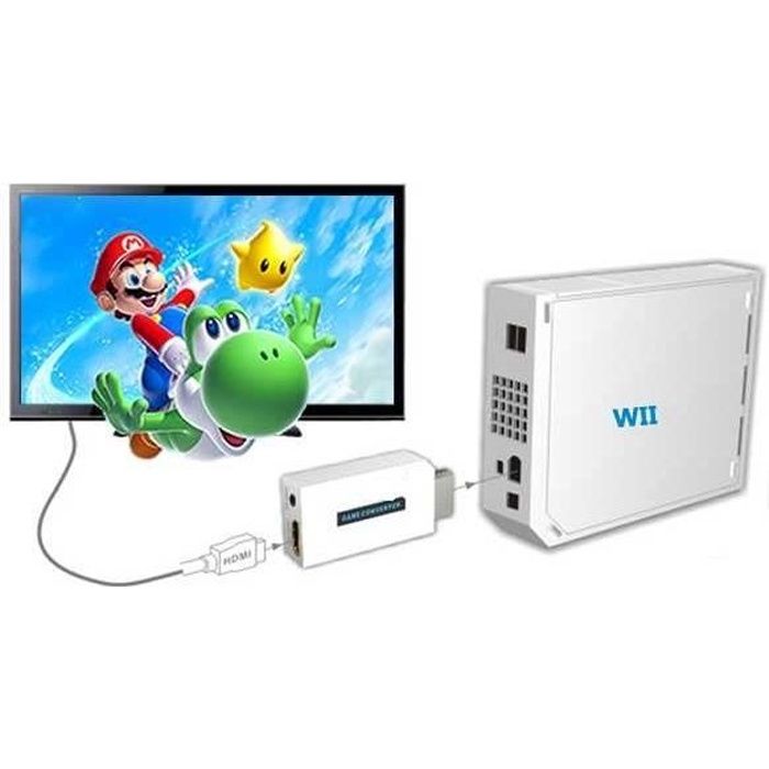 DIFCUL Wii to HDMI Converter, Adaptateur Wii vers HDMI avec Sortie vidéo  Full HD 1080p 720p et Audio de 3,5 mm avec HDMI de 1,5 m pour Wii Moniteur  projecteur Téléviseu(Blanc) 