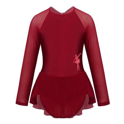Iixpin Enfant Fille Justaucorps Gymnastique Strass Manches Longues Leotard  Gym Patinage Tenue 5-16 Ans - Cdiscount Sport