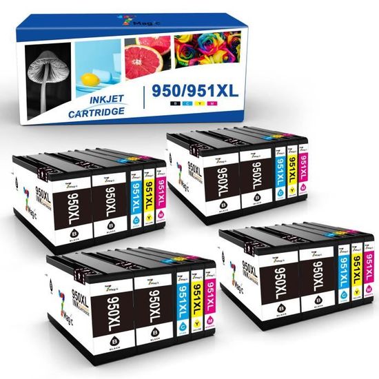 Kit 4 Colori Per HP Kit Inchiostro 4 Cartucce Per HP 950XL 951XL