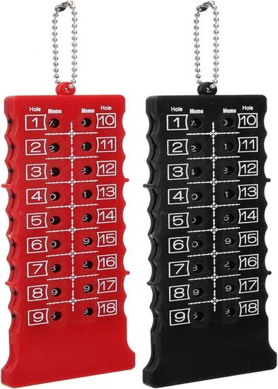 Compteur De Coups Double Face Pour Golf - Mini Carré 5,5 X 5 Cm, Plastique, Avec Cordon, Pour 2 Joueurs