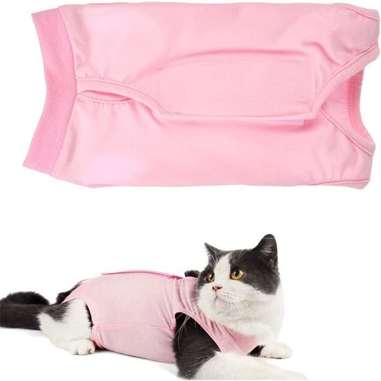 WDEC L 5-7kg Cat Professionnel Restauration Convient Pour Abdominaux Collerette Des Plaies Ou Des Maladies De La Peau, Gilet Chat Anti Lechage, Après La Chirurgie Porter (Bleu