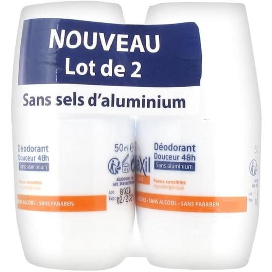 Déodorants et antitranspirants Etiaxil Déodorant Douceur 48H sans Aluminium Lot de 2 x 50 ml