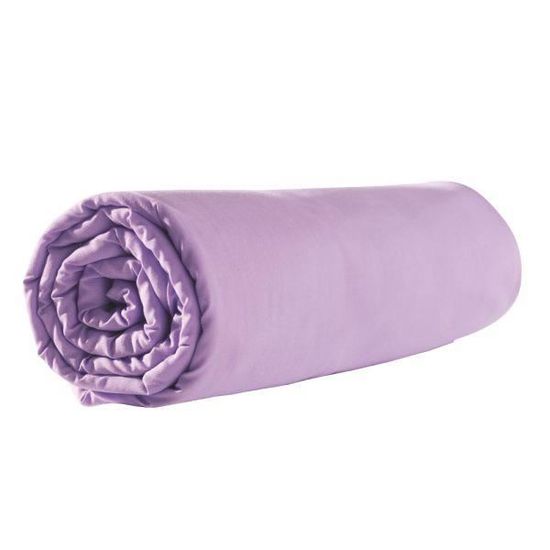 DRAP HOUSSE 80X200 CM 100% COEUR DE COTON LAVANDE ...
