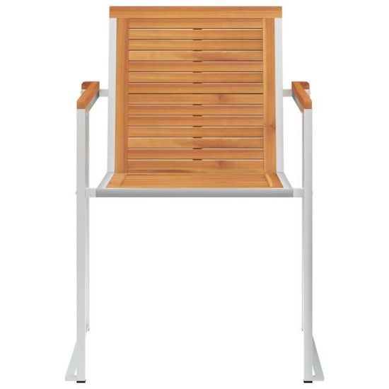 2 Chaises De Jardin En Bois D'Acacia Massif - Fauteuil Extérieur Pour Terrasse, Jardin Ou Patio - Design à Lattes
