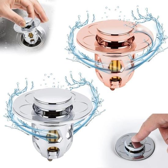 Bouchon Universel 2 En 1 UPPY D110 Blanc Pr évier, Lavabo Ou Baignoire