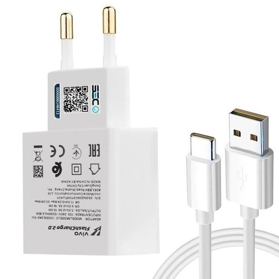 Vivo - Chargeur maison - 33W Power Delivery + Câble USB A/USB C - Blanc -  Câble USB - Rue du Commerce