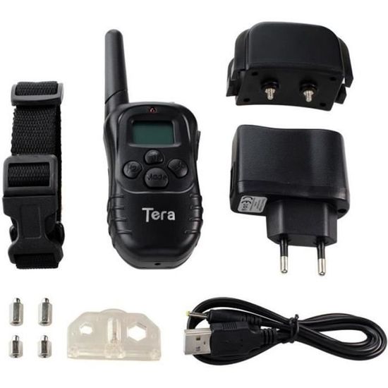 BTH15076-Tera M81 collier de dressage électrique rechargeable étanche télécommandé sans fil avec écran LCD pour chien portée 3