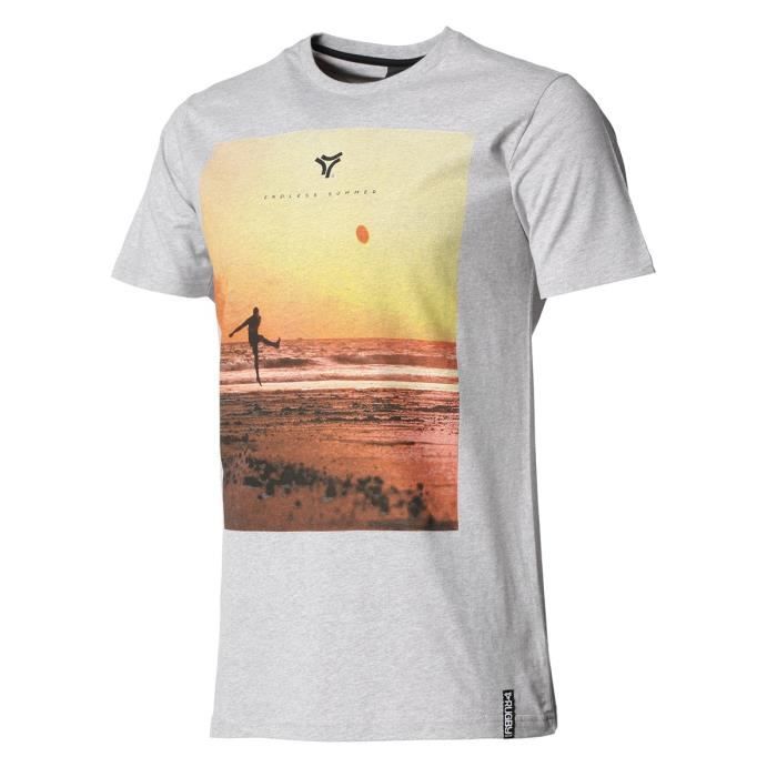 RUGBY DIVISION - Tee shirt manches courtes ENDLESS SUMMER gris chiné 100% coton