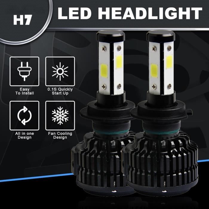 Cunibert®120 w 12800lm 4 côtés LED Kit phare H7 HB2 Hi-Low faisceaux 6000K HID ampoules WDD71225285
