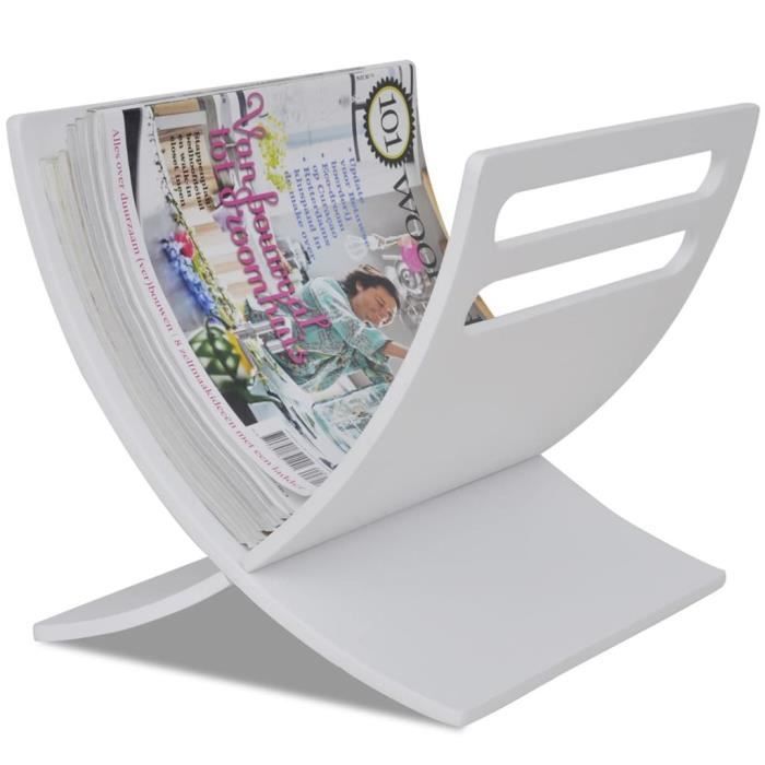 Porte-revue en bois Blanc -PAI