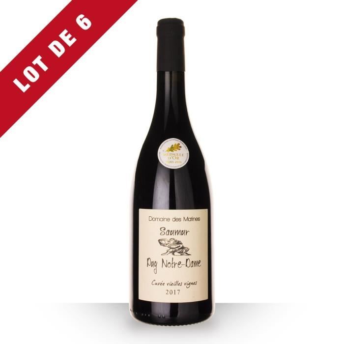 Lot de 6 - Domaine des Matines Vieilles Vignes 2017 AOC Saumur Puy Notre-Dame - 6x75cl - Vin Rouge