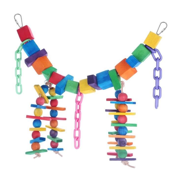 Jouet pour perroquet, pont coloré en arc-en-ciel, jouet à suspendre, jouet à suspendre, nid pour perroquet, adapté à une grande vari